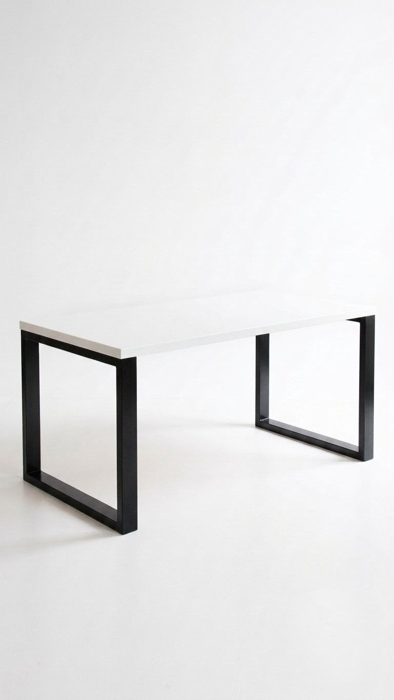 MDF Minimalist Metal Frame Desk